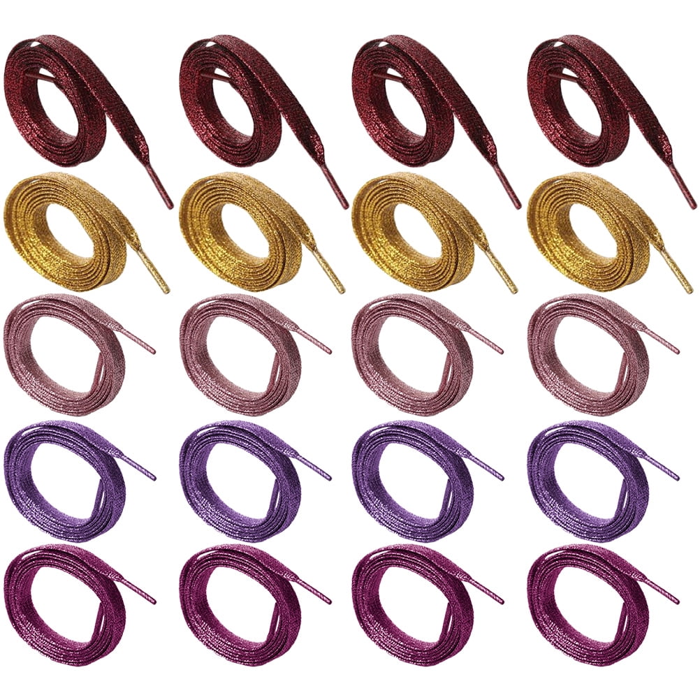View of HORIALENCE 10 Pairs Pink Colored Flat Shoelaces for Sneakers Decorative ...