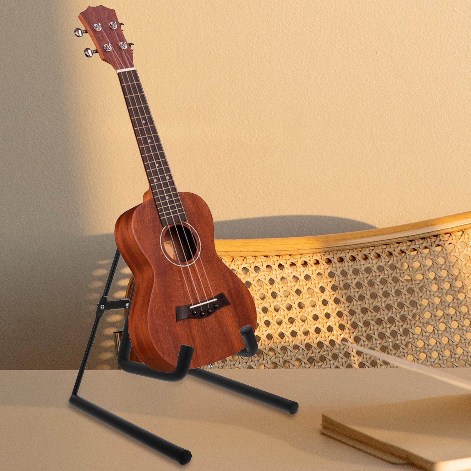 HORIALENCE 1Pack Ukulele Stand Floor with Compact Design for Musicians Adjustable Black