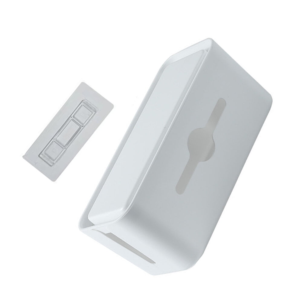 HORIALENCE 1Pack White Rectangular ABS Cable Management Box for Desk Cord Organizer 11.8X5.3X5.1in