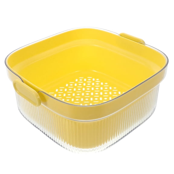 HORIALENCE 1Pack Yellow Vegetable Drainer Basket for Kitchen Use by Household Users in Cooking Preparation