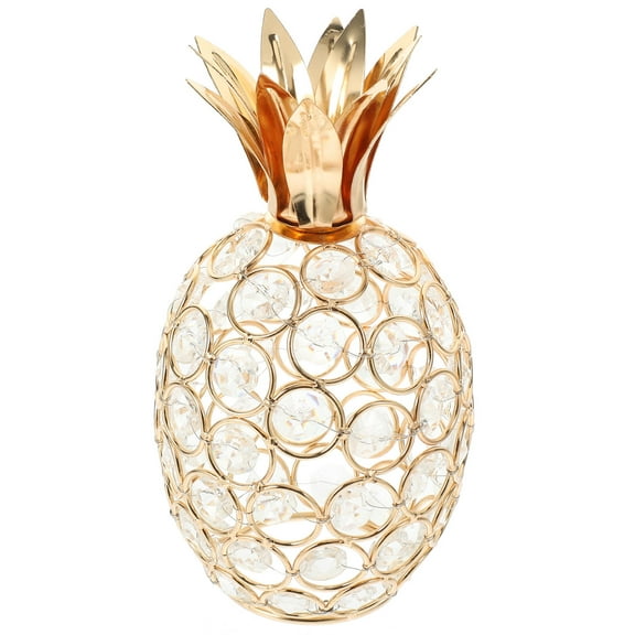 HORIALENCE 1Set Pineapple Ornament Golden White Crystal Photography Prop Tabletop Adornment