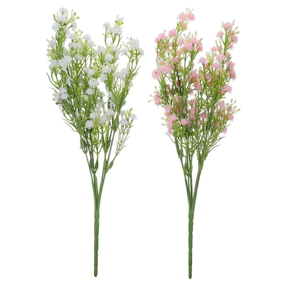 HORIALENCE 2Pcs Bride Wedding Bouquets Pink White Plastic Iron Wire Round Floral Shape for Weddings