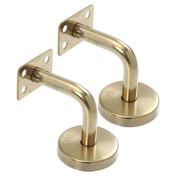 HORIALENCE 2Pcs Golden Handrail Holder Bracket for Wall Mount Bracket for Hand Rail Home Decoration