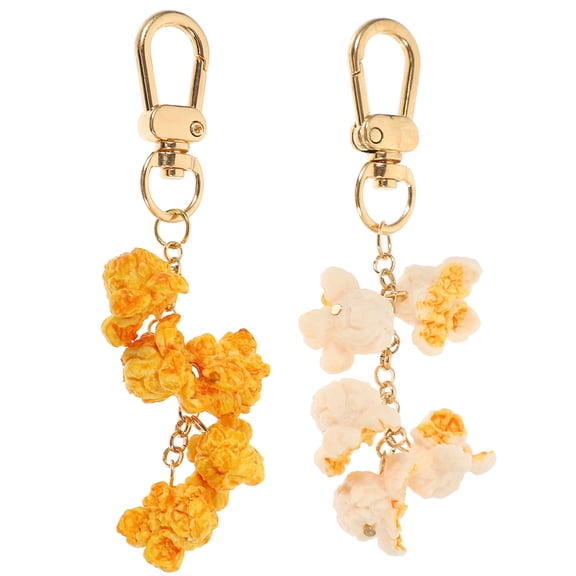 HORIALENCE 2Pcs Popcorn Style Keychain for Bags and Keys in Assorted Colors