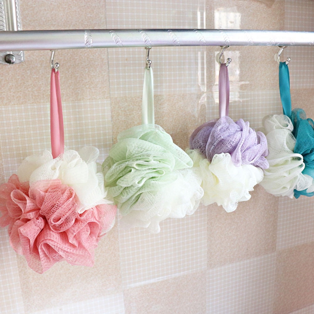 Luffa Design HORIALENCE 4Pcs Blue White Bath Sponge Loofah 11.8x7.9x2.4in Practical ...