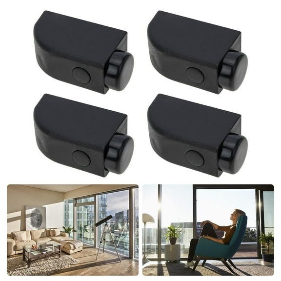HORIALENCE 4Pcs Sliding Door Locks for Child Safety in Black Plastic Material