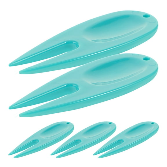 HORIALENCE 5Pcs Green Plastic Golf Divot Repairing Tool Portable Design For Golfers
