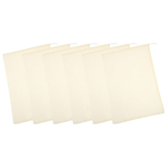 HORIALENCE 6Pcs Drawstring Bags Sachet Bags Gauze Rectangular for Soup Making and Herbal Medicine Packaging