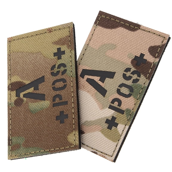 HORIALENCE A Positive Blood Type Patch Reflective Camouflage for Uniforms Assorted Color Nylon 2pcs