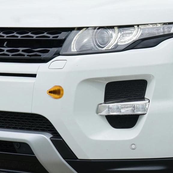 HORIALENCE Car Bumper Stickers 1Pack Golden Pointed Anti Collision Reflective Adhesive Accessories for Vehicles 2.0In