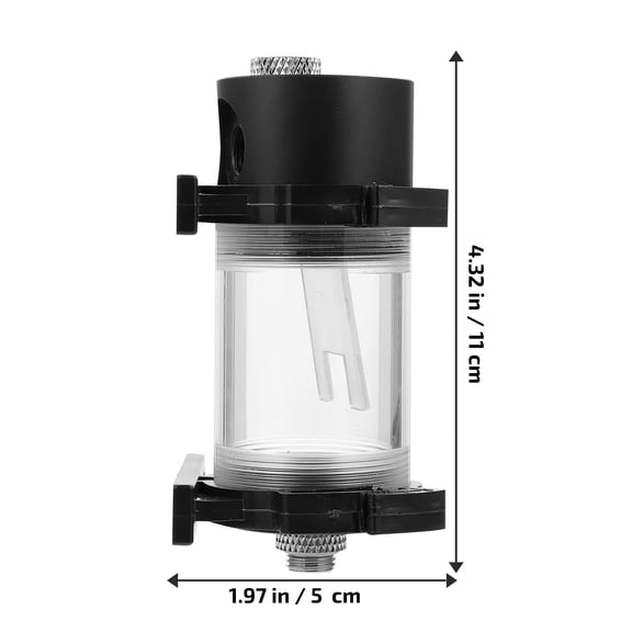 HORIALENCE Cylindrical Black Acrylic Water Cooling Tank for Professional Manufacturing Technology 110MM 1 Set
