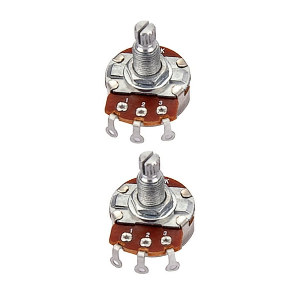 HORIALENCE Potentiometer Solid Shaft Guitar Volume Knurled Split Shaft 250k Ohm B Type 2Pcs 3.1x2.4x2.9in