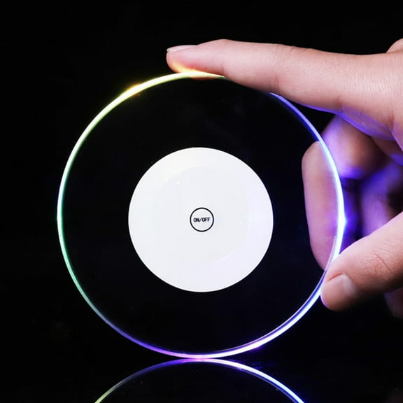 HORIALENCE Powered Led Coasters For Drinks 1Pcs Suitable For Friends And Guests 3.93x3.93x0.11In