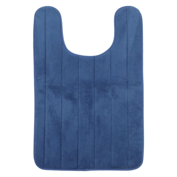 HORIALENCE Toilet Mat U Shape Coral Fleece Blue 80X50CM 1Set For Home Use Pressure Dispersion