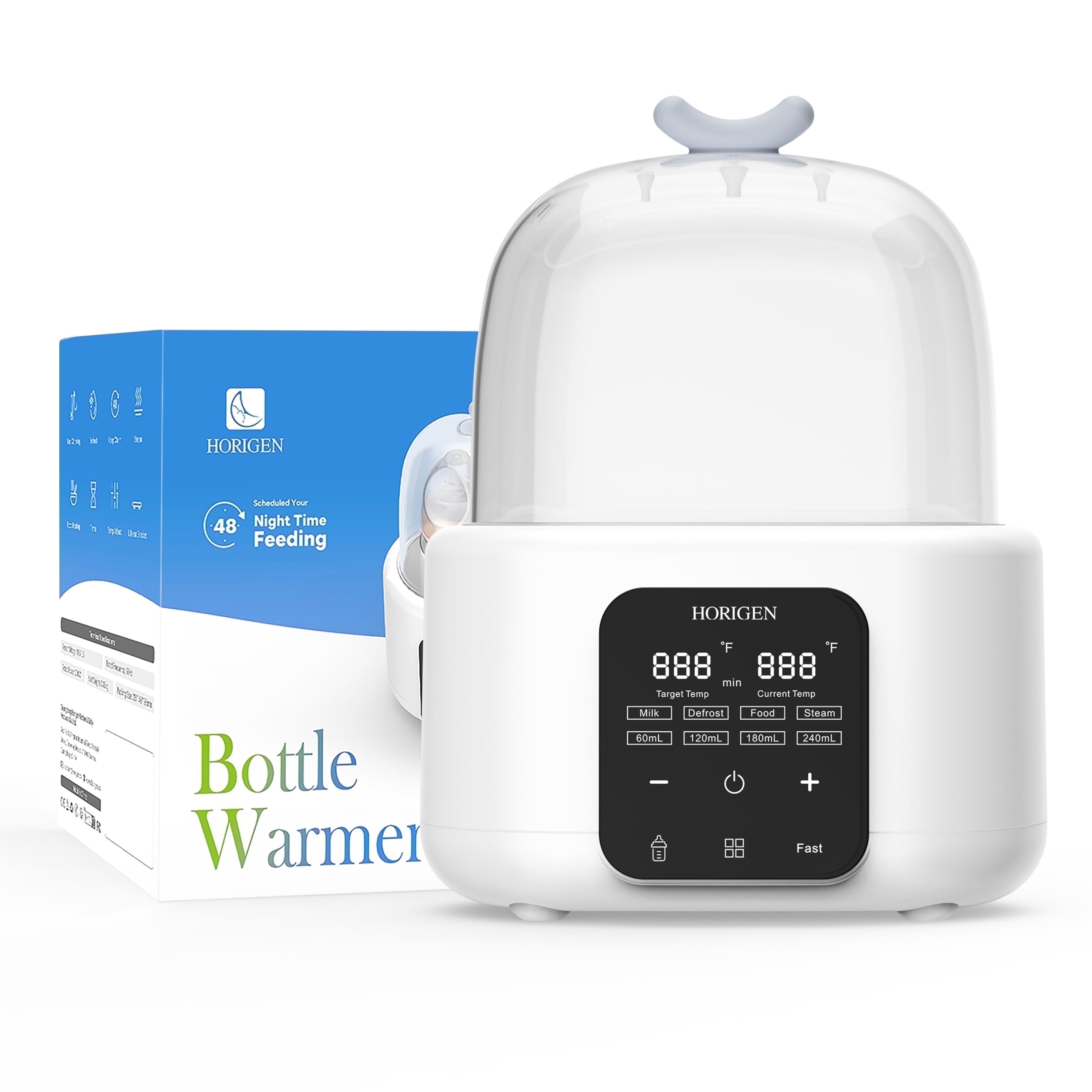 Horigen Double 10-In-1 Baby Bottle Warmer with Smart Temperature Control, Heat Baby Food Quickly, Steam Sterilizer, Keep 48h for Breastmilk