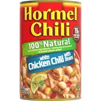 HORMEL 100% Natural White Chicken Chili with Beans, No Artificial Ingredients, Shelf-Stable, 15 oz Steel Can