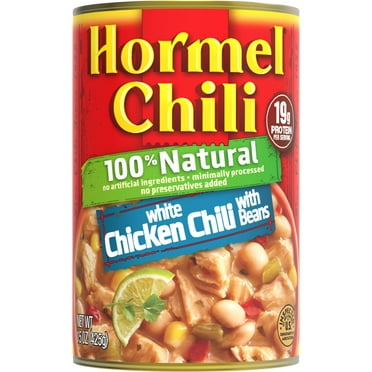 HORMEL&nbsp;100% Natural White Chicken Chili with Beans, No Artificial Ingredients, Shelf-Stable, 15 oz Steel Can