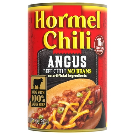 HORMEL Angus Chili No Beans Canned Chili, Shelf-Stable, 15 oz Steel Can