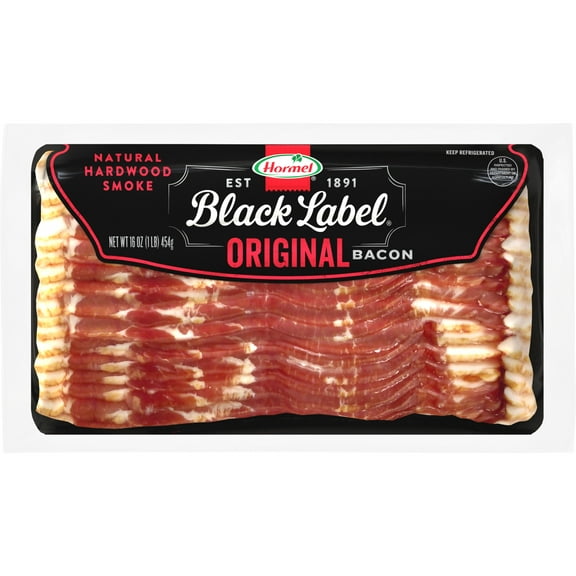 HORMEL BLACK LABEL Bacon Pork, Original, Gluten Free, 16 oz Plastic Package