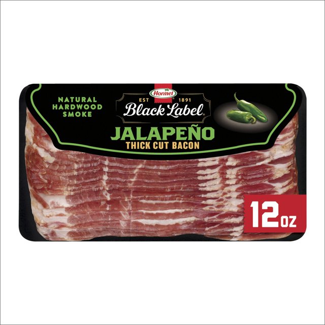 HORMEL BLACK LABEL Jalapeno Pork Bacon, Gluten Free, 12 oz