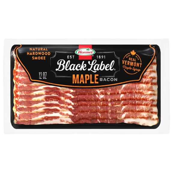 HORMEL BLACK LABEL Maple Bacon, Gluten Free, Refrigerated, 12 oz Plastic Package