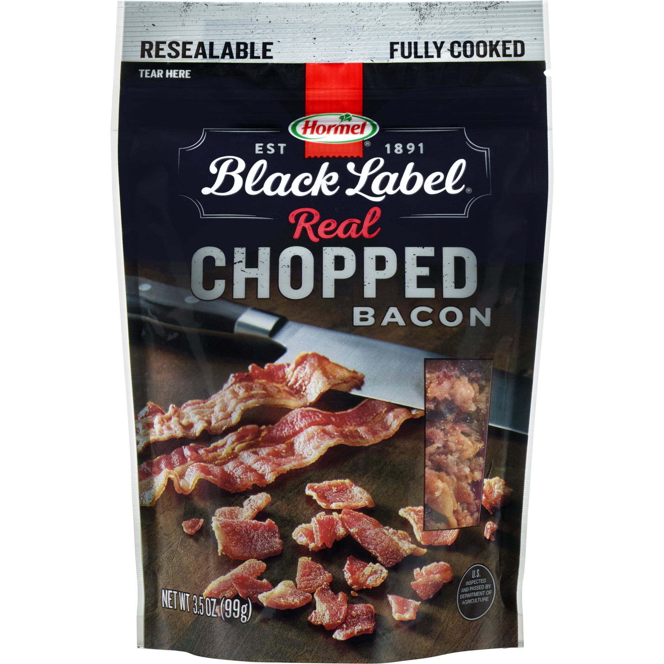 HORMEL BLACK LABEL Real Chopped Bacon - Fully Cooked Pieces HORMEL BLACK LABEL Real Chopped Bacon - Fully Cooked Pieces