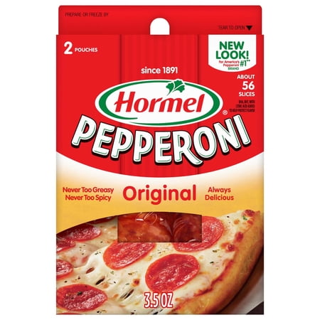 HORMEL Pepperoni Slices, Pizza Topping, Gluten Free, Refrigerated, 3.5 oz Plastic Pouch