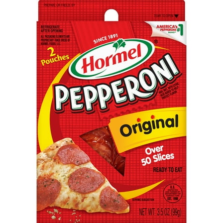 HORMEL Beef - Pork Pepperoni, Pizza Topping,&nbsp;Gluten Free, Refrigerated, 3.5oz Package