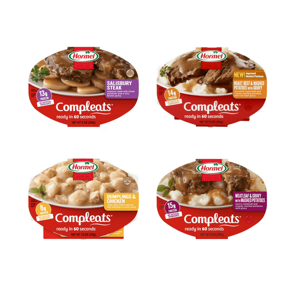 HORMEL COMPLEATS 8-Count Meal Variety Pack Microwaveable Ready Meals, No Prep Needed
