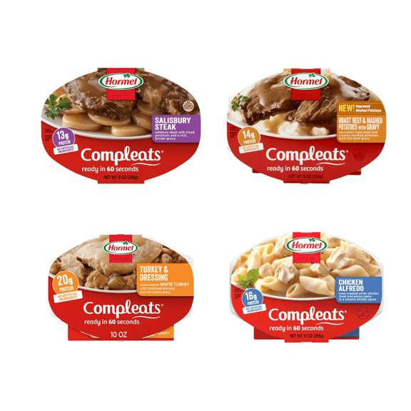 HORMEL COMPLEATS 8-Variety Pack  Delicious Comfort Food, Ready in 60 Seconds