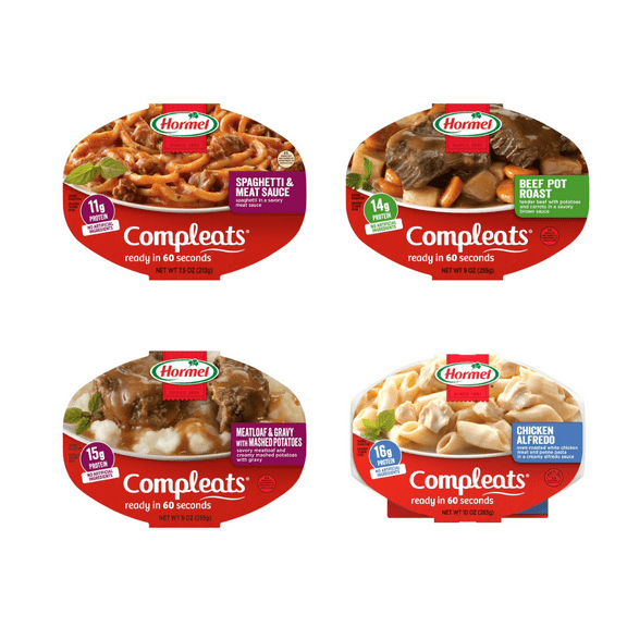 HORMEL COMPLEATS Anytime Meal Kit Variety Pack 8 Fast, Filling Entrees