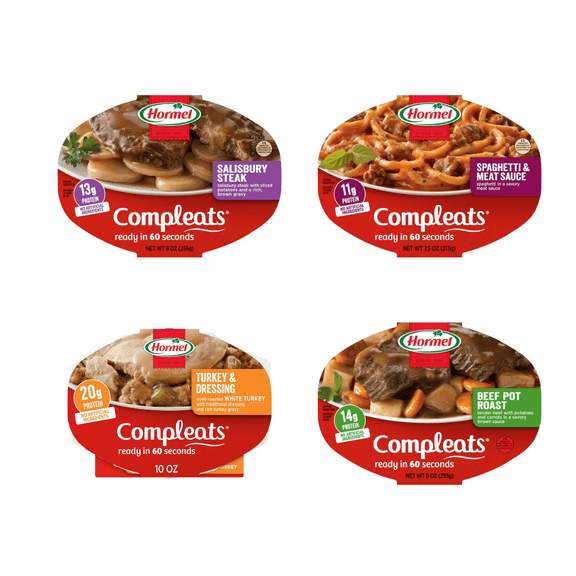 HORMEL COMPLEATS Assorted Meal 8 Variety -Pack Quick Microwaveable Entrees