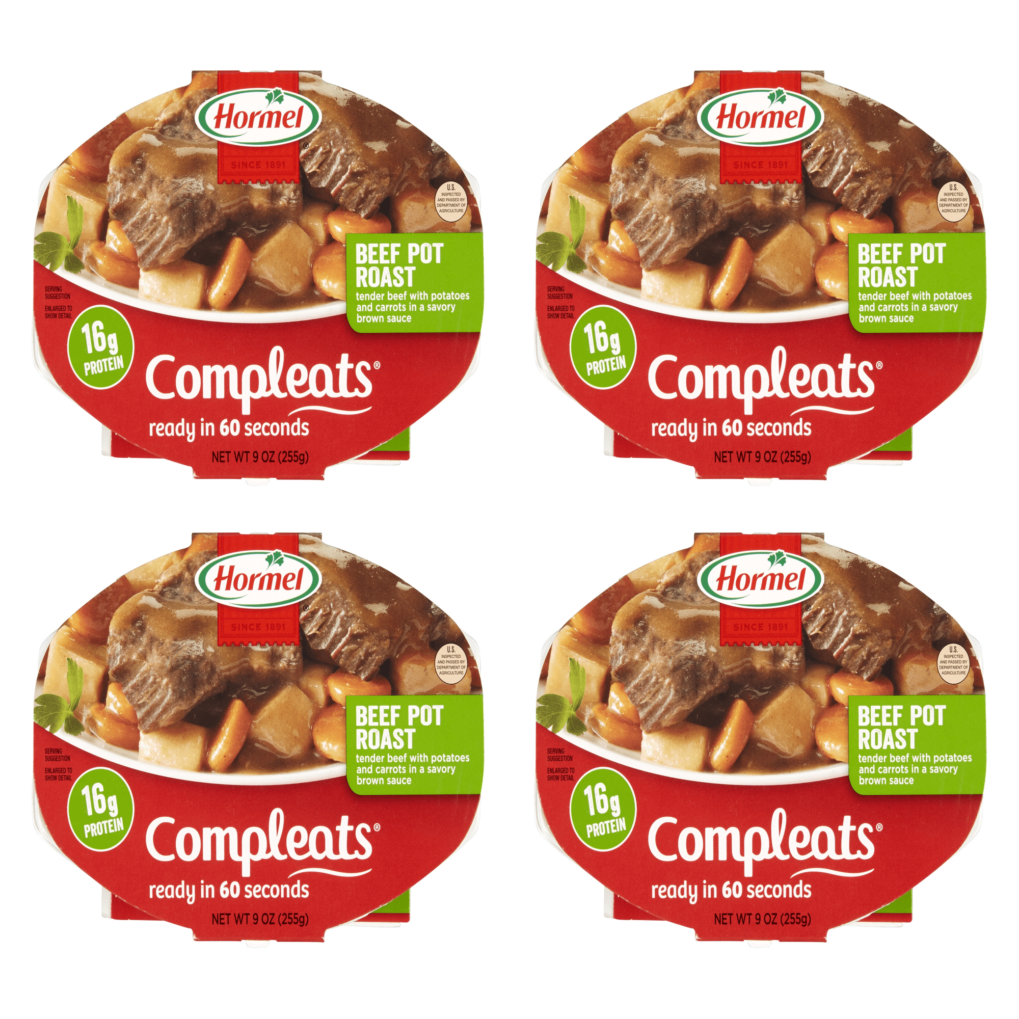 HORMEL COMPLEATS Beef Pot Roast, 9 oz Plastic Tray, (Pack of 4)