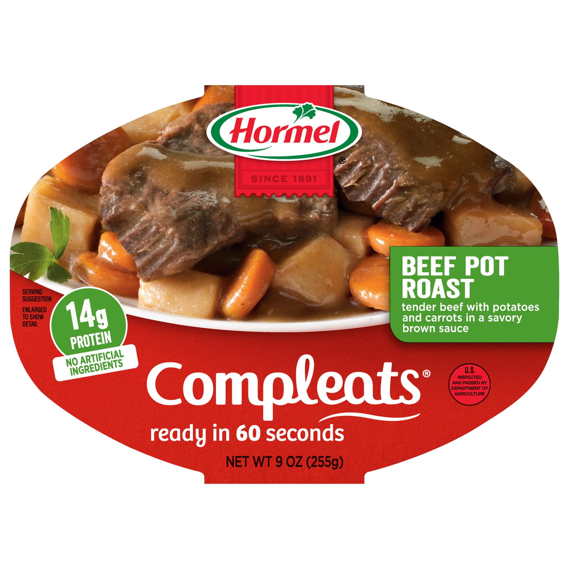 HORMEL COMPLEATS Beef Pot Roast HYZ01 Microwave Tray, 9 Ounce (Pack of 6)
