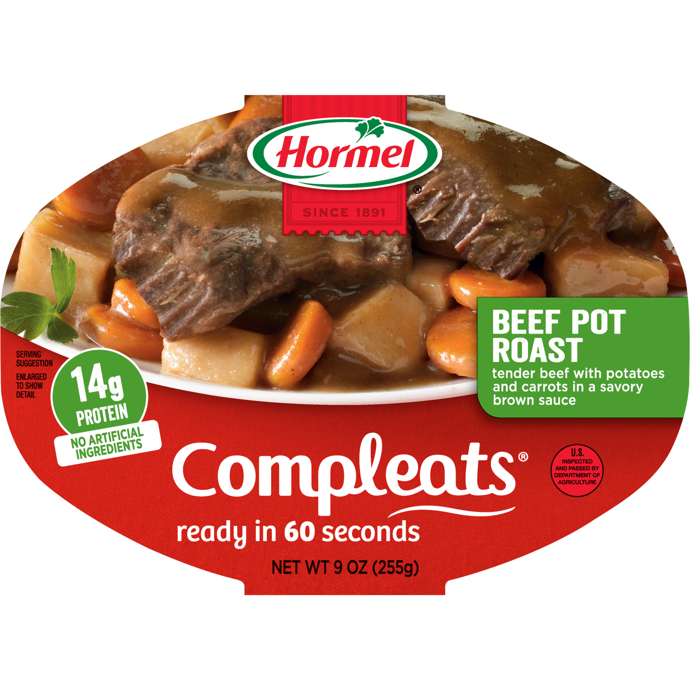 HORMEL COMPLEATS Beef Pot Roast, Shelf Stable 9 oz Plastic Tray - image 1 of 15