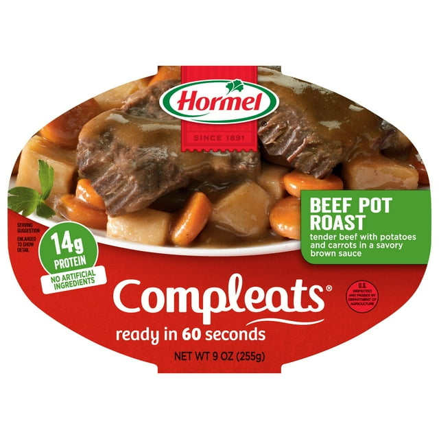 HORMEL COMPLEATS BeefITSC&nbsp;Pot Roast Microwave Tray, 9 Ounce (Pack of 6)