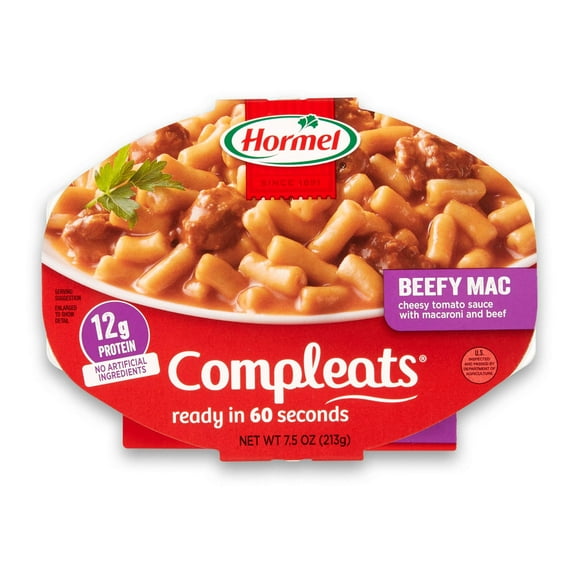 HORMEL COMPLEATS Beefy Mac & Cheese KKS1 Microwave Tray, 7.5 Ounce (Pack of 7)