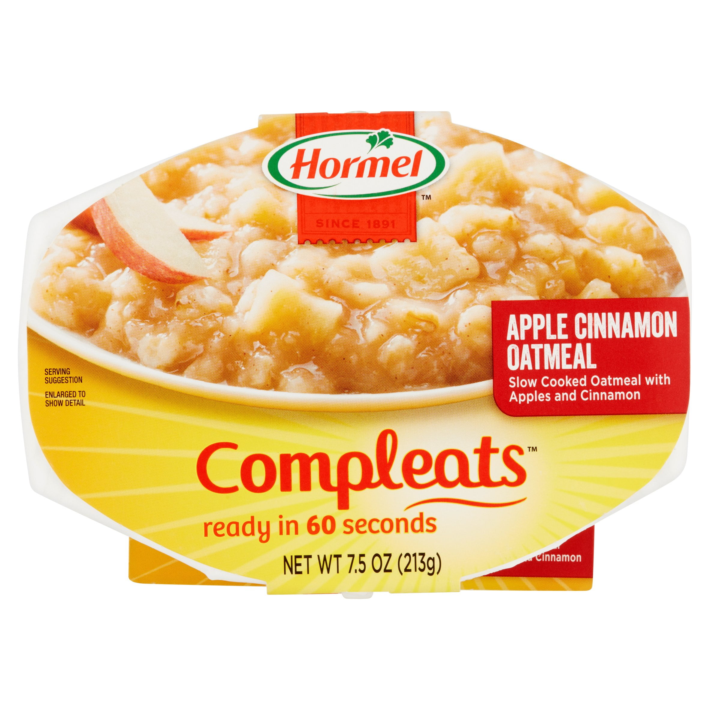 HORMEL COMPLEATS Good Mornings Apple Cinnamon Oatmeal 7.5 oz. Bowl