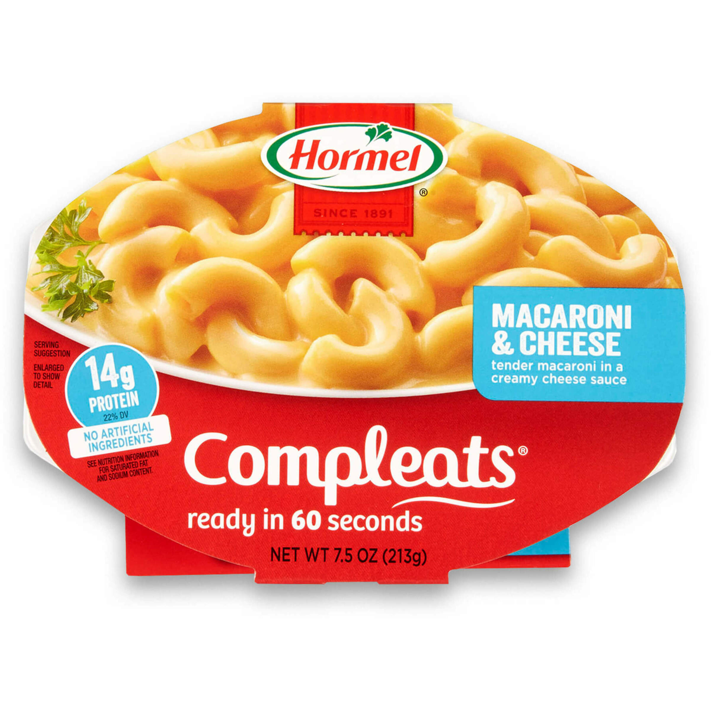 HORMEL COMPLEATS Macaroni & Cheese, Shelf Stable 7.5 oz Plastic Tray