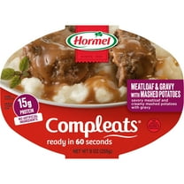 HORMEL COMPLEATS Meatloaf & Gravy with Mashed Potatoes, Shelf-Stable, 9 oz Plastic Microwaveable Tray