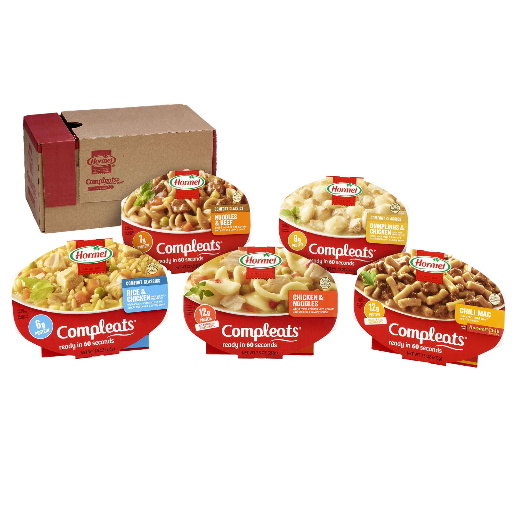 (5 Pack) HORMEL COMPLEATS Protein Variety Pack Microwave Meals