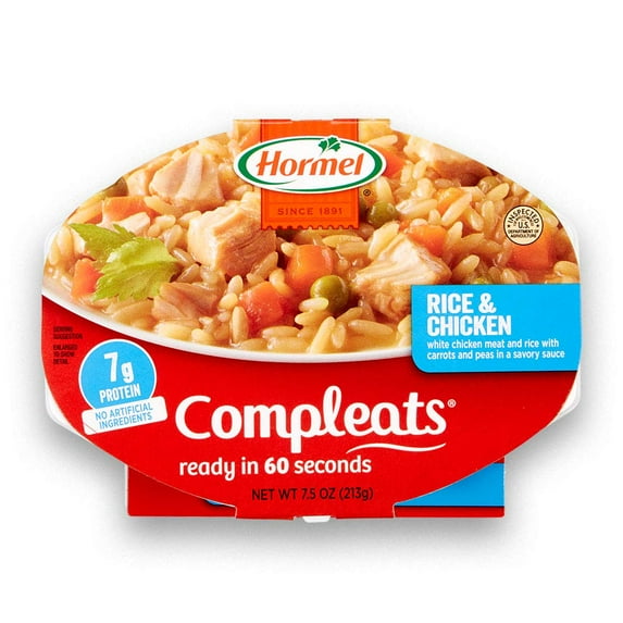 HORMEL COMPLEATS Rice & Chicken Microwave Tray, 7.5 Ounces (Pack of 7) YU4