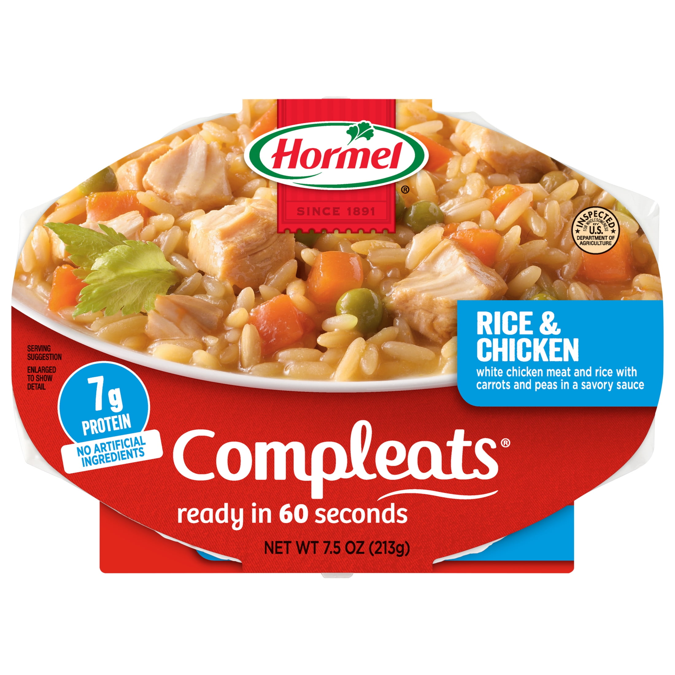 HORMEL COMPLEATS Rice and Chicken, Shelf Stable, 7.5 oz Plastic Tray