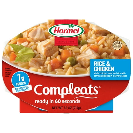 HORMEL COMPLEATS Rice and Chicken, Shelf Stable, 7.5 oz Plastic Tray