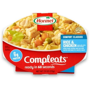 HORMEL COMPLEATS Rice & Chicken, Shelf-Stable, 7.5 oz Plastic Tray, (Pack of 6)