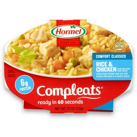 HORMEL COMPLEATS Rice & Chicken, Shelf Stable, 7.5 oz Plastic Tray