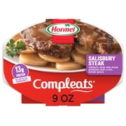 HORMEL COMPLEATS Salisbury Steak with Sliced Potatoes, Shelf-Stable, 13 grams Protein, 9 oz Plastic Microwaveable Tray