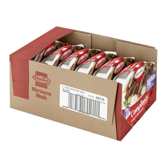 HORMEL COMPLEATS Tender Beef With Mashed AIS1Potatoes & Gravy Microwave Tray, 9 oz. (6 Pack)