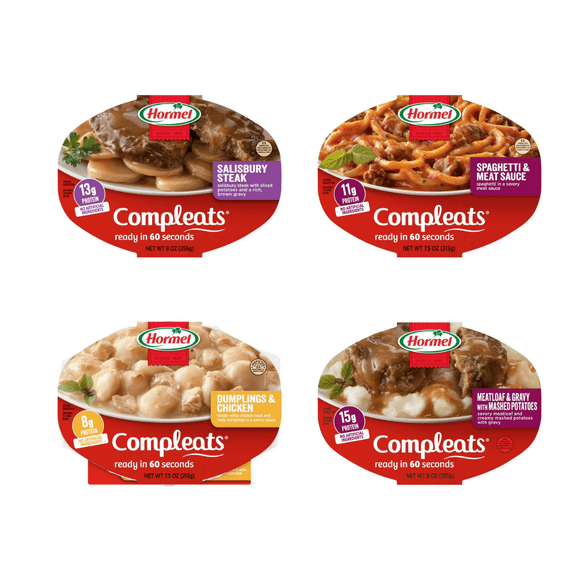 HORMEL COMPLEATS Variety Pack 8 Ready-to-Eat Meals for Home, Work, or Travel