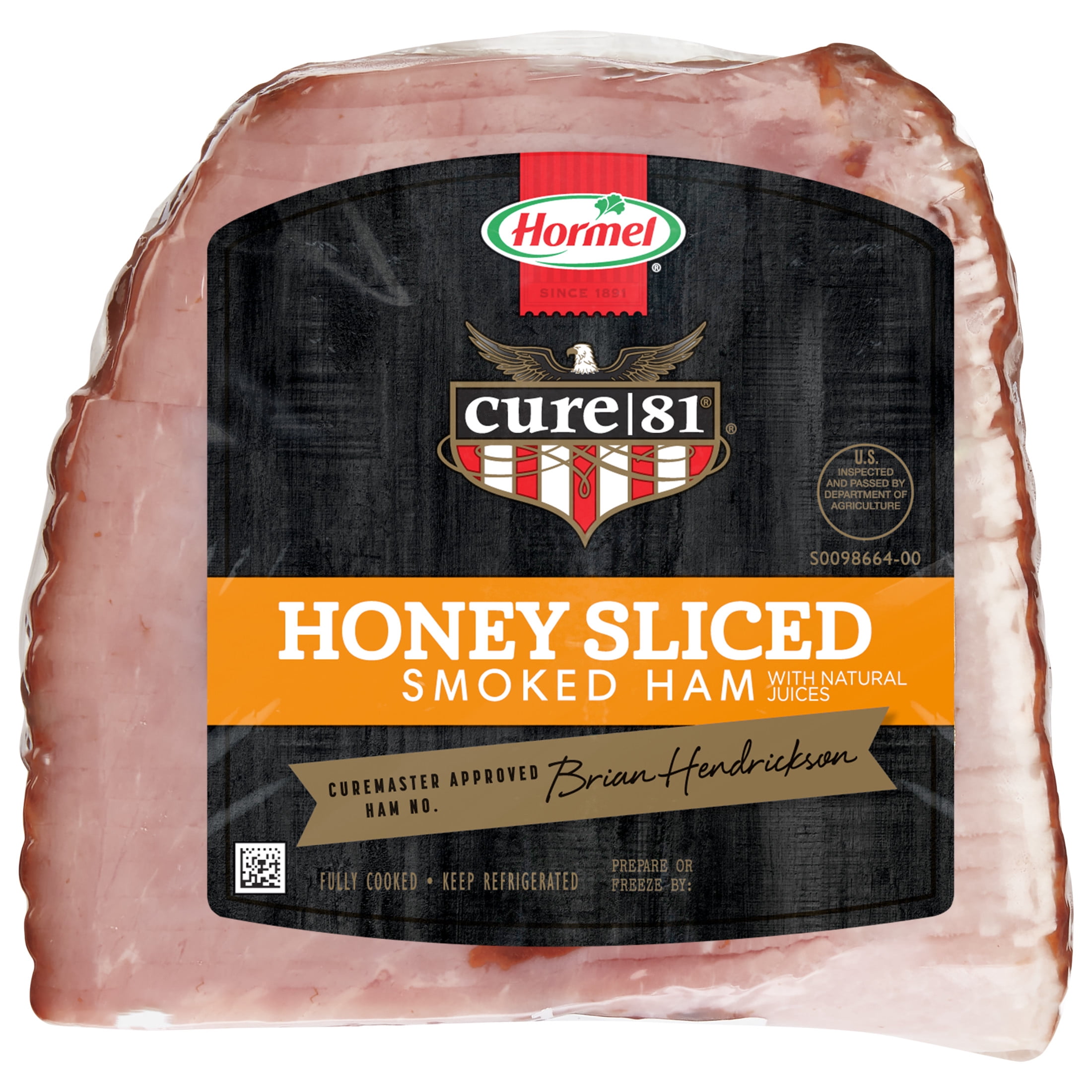 HORMEL CURE 81 Honey Cured Sliced Boneless Quarter Ham, Refrigerated, 1.5-3.0 lb Plastic Vacuum Pack